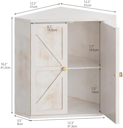Trironsun Corner Bread Box for Kitchen Counter Double Layer Bamboo Bread Storage Container Large Capacity Bread Storage Bin Farmhouse Breadbox Organizer