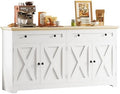 IRONCK Buffet Cabinet, 59" W Kitchen Storage Cabinet with Drawers & Doors