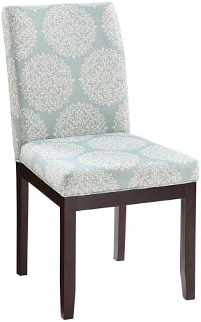 OSP Home Furnishings Dakota Upholstered Parsons Dining Chair with Espresso Finish Wood Legs, Gabrielle Sky