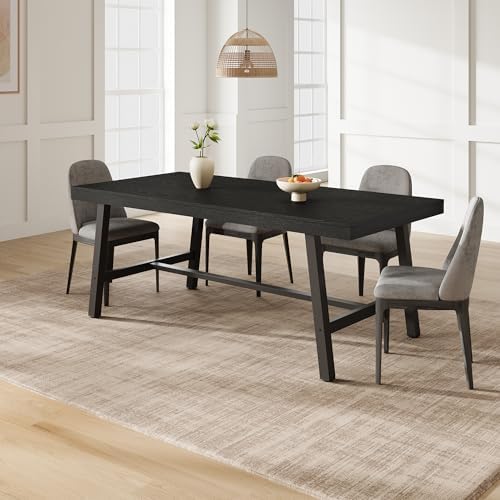 Garvee 71" 6-8 Person Dining Table, Industrial Kitchen Table, Black