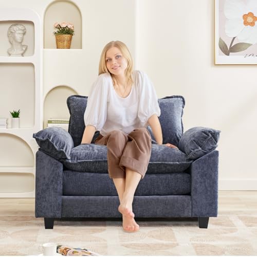 Oprisen 53" Modular Sectional Sofa, Comfy Single Sofa Deep Cloud Couch