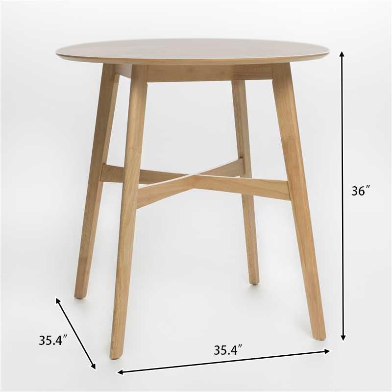 Christopher Knight Home Toori Mid Century Modern Kitchen Bar Table for Home Kitchen/Dining Room, Sturdy Wooden Counter Height Table with Splayed Legs, Modern Pub Table, Round Dining Table, Natural