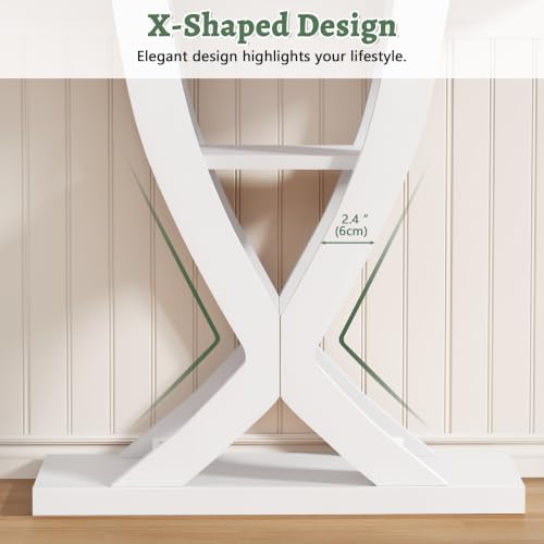 FAVOOSTY 39.4" Entryway Table, 3 Tier Hallway Table, Console Tables for Living Room, Narrow Entrance Table with Storage, Sofa Table Behind Counch, Accent Table for Entry Foyer, White