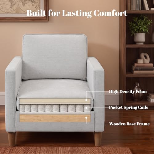 Accent Chair Set of 2, Living Room Chairs, Chenille Reading Armchair