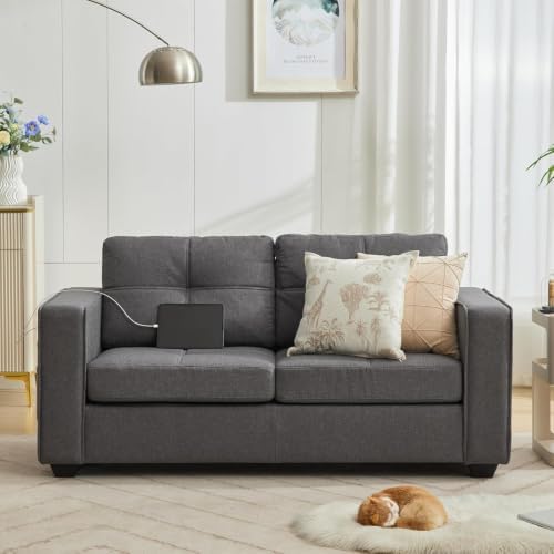 TYBOATLE 65" Small Couches for Bedroom, Modern Tufted Comfy Loveseat