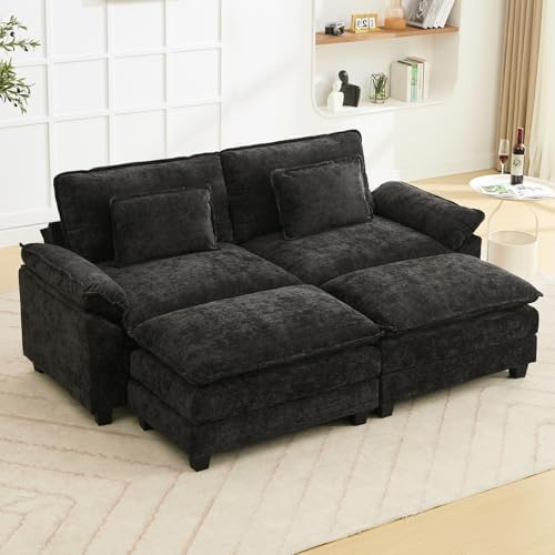 Oprisen 86" Modular Sectional Sofa, Comfy Deep Cloud Couch with Ottoman