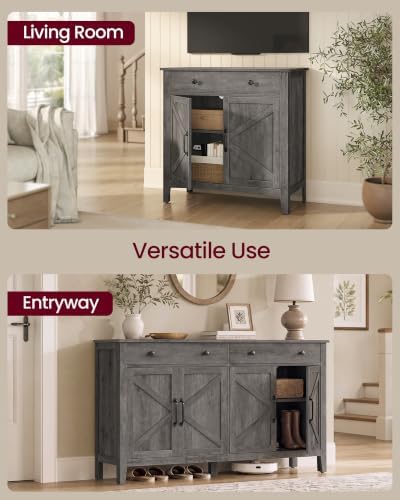 VASAGLE Farmhouse Buffet Cabinet and Coffee Bar Bundle