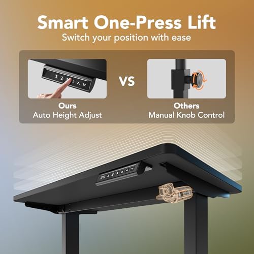 HUANUO 71x30 Inch Electric Standing Desk, Height Adjustable, Black