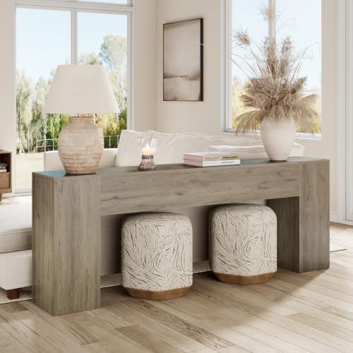 Epecoya Extra Long Entryway Table Modern, 86-Inch Behind Couch Table, Grey