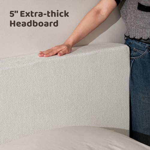 RECCI AirFrame King Size Upholstered Bed Frame with Plush Padded Headboard