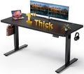Black 60x28 in Electric Standing Desk, 1 Inch Thick Tabletop