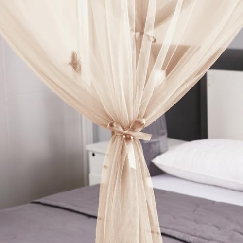 Mengersi Mosquito Net for Bed Canopy,Four Corner Post Canopy Bed Curtains for Full/Queen/King Size Bed,Bed Curtains for Patio Indoor Outdoor Net