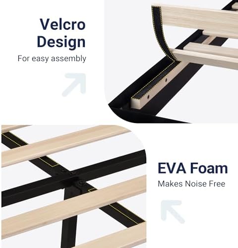 Allewie Full Size Platform Bed Frame with Velvet Upholstered Headboard