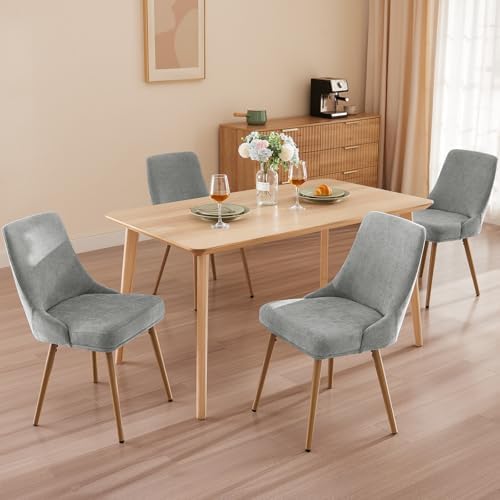 kinmars Kitchen & Dining Upholstered Dining Chairs Set of 4, Light Grey