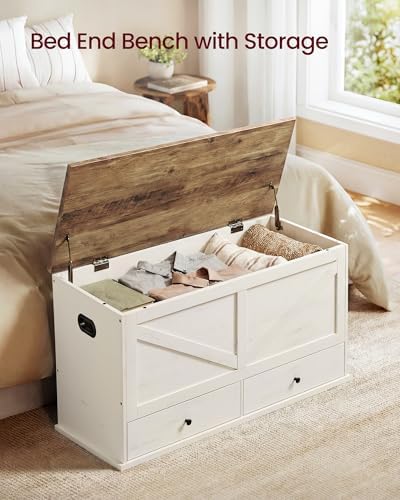 VASAGLE Storage Chest with 2 Fabric Drawers, 15.7 x 39.4 x 19.9 Inches