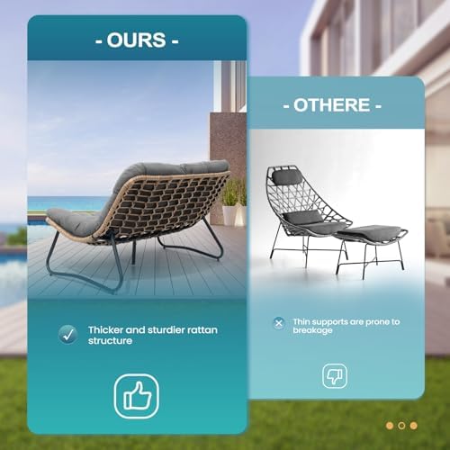 Crestlive Outdoor Loveseat, Patio Conversation Set (2PCS Dark Gray)