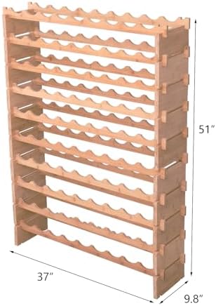 90 Bottle Stackable Storage Modular Wine Rack Cabinet Bamboo freestanding Floor Wine Holder Display Shelves