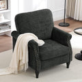 Accent Chair for Living Room, Modern Mid Century Reading Chair Armchair High Back Upholstered Armchair with Wooden Legs for Living Room Bedroom Office (Black, 1pcs)
