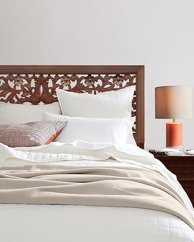 COTTON CRAFT Solid Wood Sturdy Queen Headboard - Rustic Antique Brown