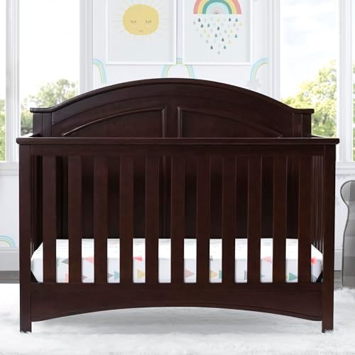 Delta Children Perry 6-in-1 Convertible Crib & Mattress, Walnut Espresso