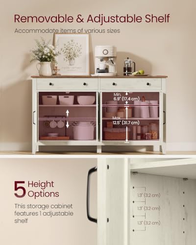 VASAGLE Farmhouse Buffet Cabinet and Coffee Bar Bundle