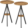 YATINEY Bar Table Set of 2, 2-Tier Round Pub Table, Counter Height Cocktail Table for Small Spaces, Dining Room, Cafe, Pub, Rustic Brown and Black BT12L2BR