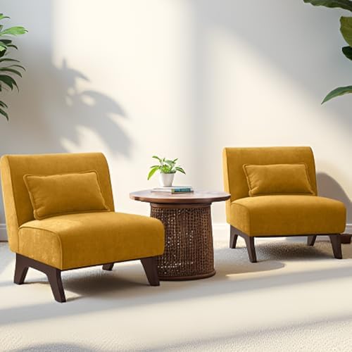 Armless Accent Chairs Set of 2 Upholstered Living Room Side Chairs