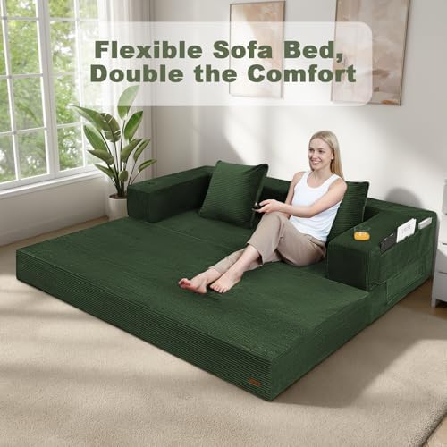 COMAX Queen Boneless Couch, 79" Futon Sofa Bed Couches for Living Room