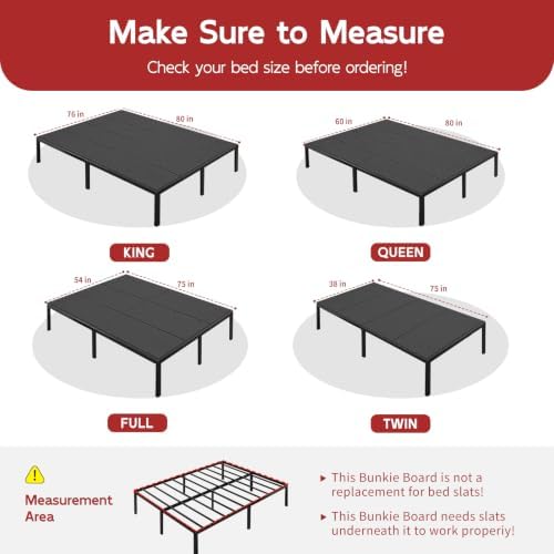 BlissBoard Full Bunkie Board, 54 x 75 in, Reinforced 10mm Support
