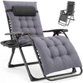 NEWBULIG Zero Gravity Chair, Folding Patio Recliner with Cup Holder Trays