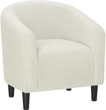 Yaheetech Small 25.5in Wide Corduroy Barrel Accent Chair for Bedroom, Beige