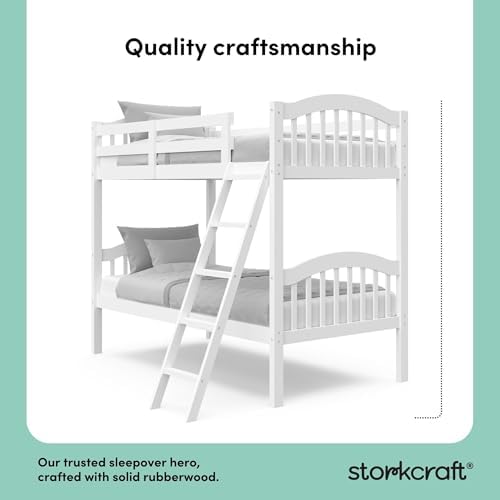 Storkcraft Long Horn Twin-Over-Twin Bunk Bed, White