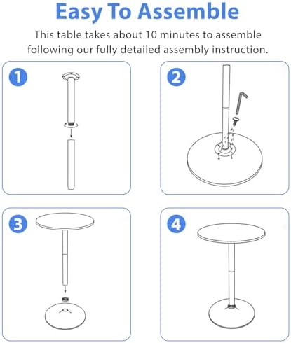 FDW | Bar Table | 40 Inch | Black | Fixed Height Round Table