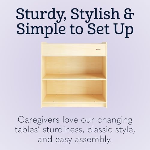 Foundations SafeStart Daycare Changing Table w/Built-in Shelving, Natural
