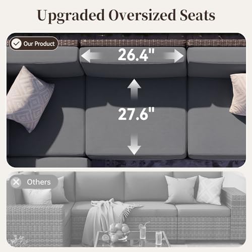 LazySunsets Patio Furniture Set with 10'' Ultra-Thick Cushions