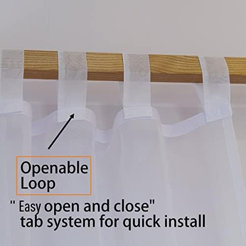 Linentalks Sheer Canopy Bed Curtains for King, Queen, Full and Twin Bed, 4 Corner Bed Canopies & Drapes, Four Poster Bed Canopy Curtains Beds, Sheer Curtains for Canopy Bed Drapes, White