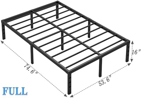NEW JETO Metal Bed Frame,Full Size Bed Frame with Storage Space,16 Inch