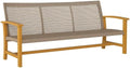 Outsunny Wicker Outdoor Couch 3-Seat Patio Sofa 1000 lbs. Capacity Teak
