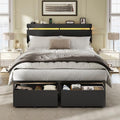 Forestell Full Size Bed Frame with Wood Headboard,2 Storage Drawers & Shelf