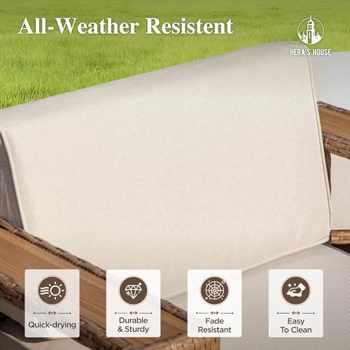 HERA'S HOUSE 4-Piece Patio Sectional Furniture Set with 10" Thick Cushions