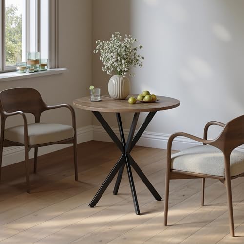 Unovivy 31.5" Small Round Dining Table for 2-4 Natural Oak Dinner Table