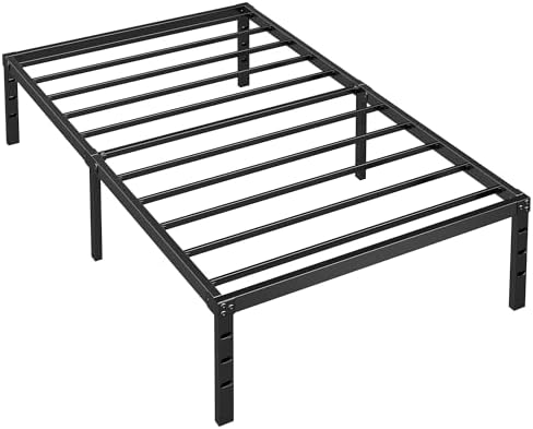 Metal Platform Bed Frame Twin Size, 14 Inch Height with Heavy Duty Steel Support, No Box Spring Needed, Easy Assembly and Underbed Storage,Black
