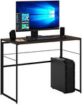 FURINNO Riau No Tool/No Assembly/Folding Metal Frame Computer Desk, Rustic Oak/Black
