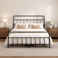 Full Size Metal Bed Frame with Headboard and Footboard,Black