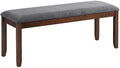GIANTEX Dining Room Bench with Upholstered Padded Seat, 660lbs Capacity, 47" x 15.5" x 19.5" Ottoman, Wood Kitchen Table Bench for Entryway, Bedroom End of Bed, Grey