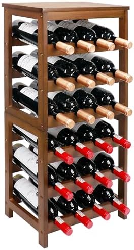 Wine Rack Freestanding Floor, 6-Tier Display Wine Storage Shelf