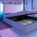 Allewie Queen Lift Up Storage Bed Frame with Charging Station, White