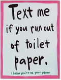 OMANI Pink Funny Bathroom Poster Text Me If You Run Out Of Toilet Paper Wall Art Preppy Dopamine Kitsch Aesthetic Canvas Prints for Bathroom Restroom Wall Decor 08x10 inch Unframed