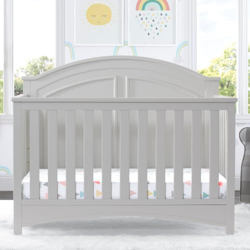 Delta Children Perry 6-in-1 Convertible Crib & Mattress, Moonstruck Grey