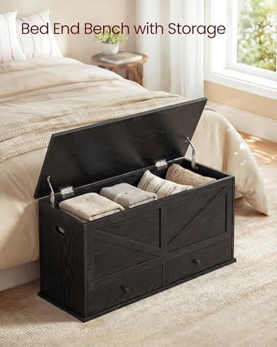 VASAGLE Storage Chest with 2 Fabric Drawers, 15.7 x 39.4 x 19.9 Inches